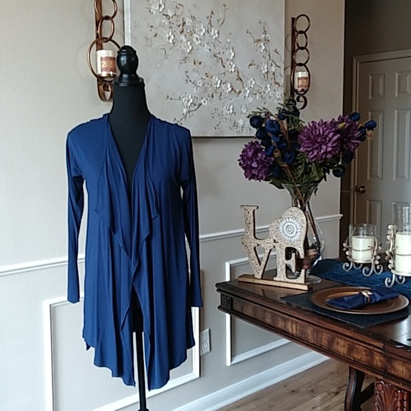 Vince Camuto Emma Open Front Blue Cardigan. Size M - Picture 7 of 17